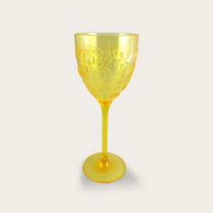 CALICE GIALLO IN PLASTICA ACRILICA CRYSTAL DECORATA 40CL