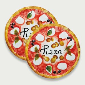 Set 2 Piatti Pizza Cm 33 Olive E Funghi