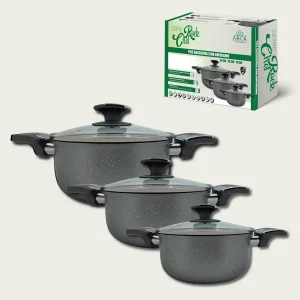 Rockchef set 3 casseruole con coperchio