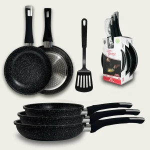 Stonegourmet set 3 padelle con spatola