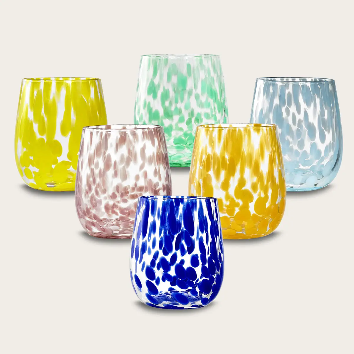 Set 6 tumbler gocce di luna in vetro