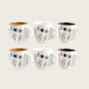 SET 6 TAZZINE DA CAFFE' IN CERAMICA DECORATE