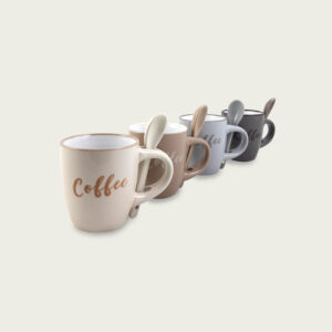 SET 4 TAZZE CAFFE' CON CUCCHIAINO DECORO COFFEE