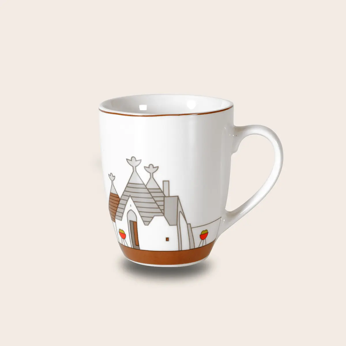 Tazza mug in porcellana trulli