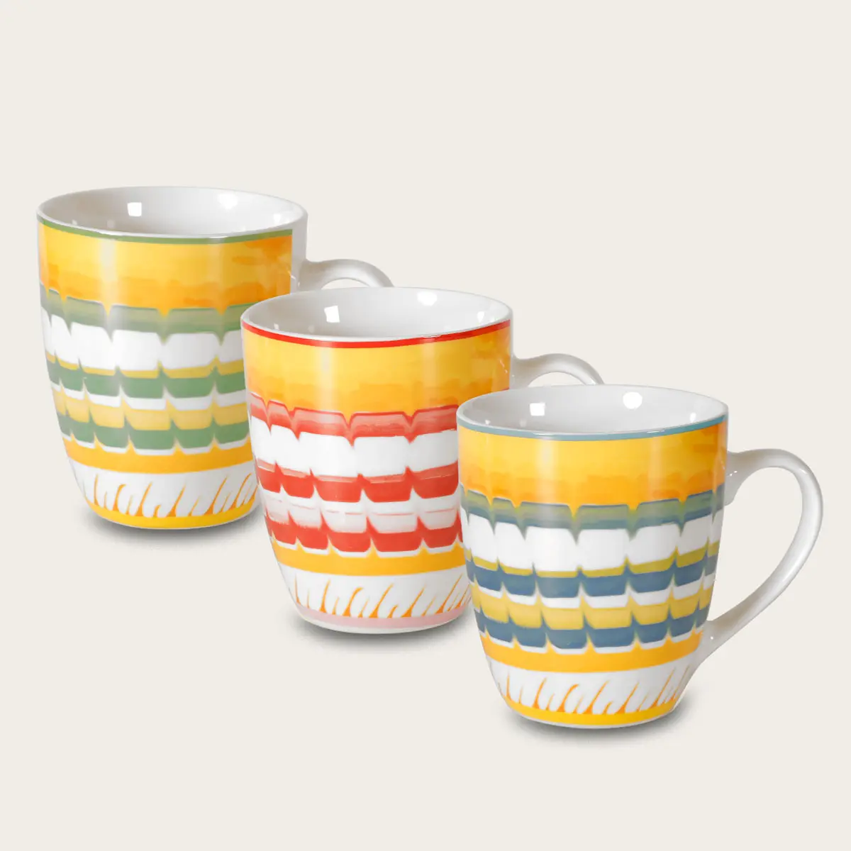 Set 3 tazze mug apulia riccio in porcellana