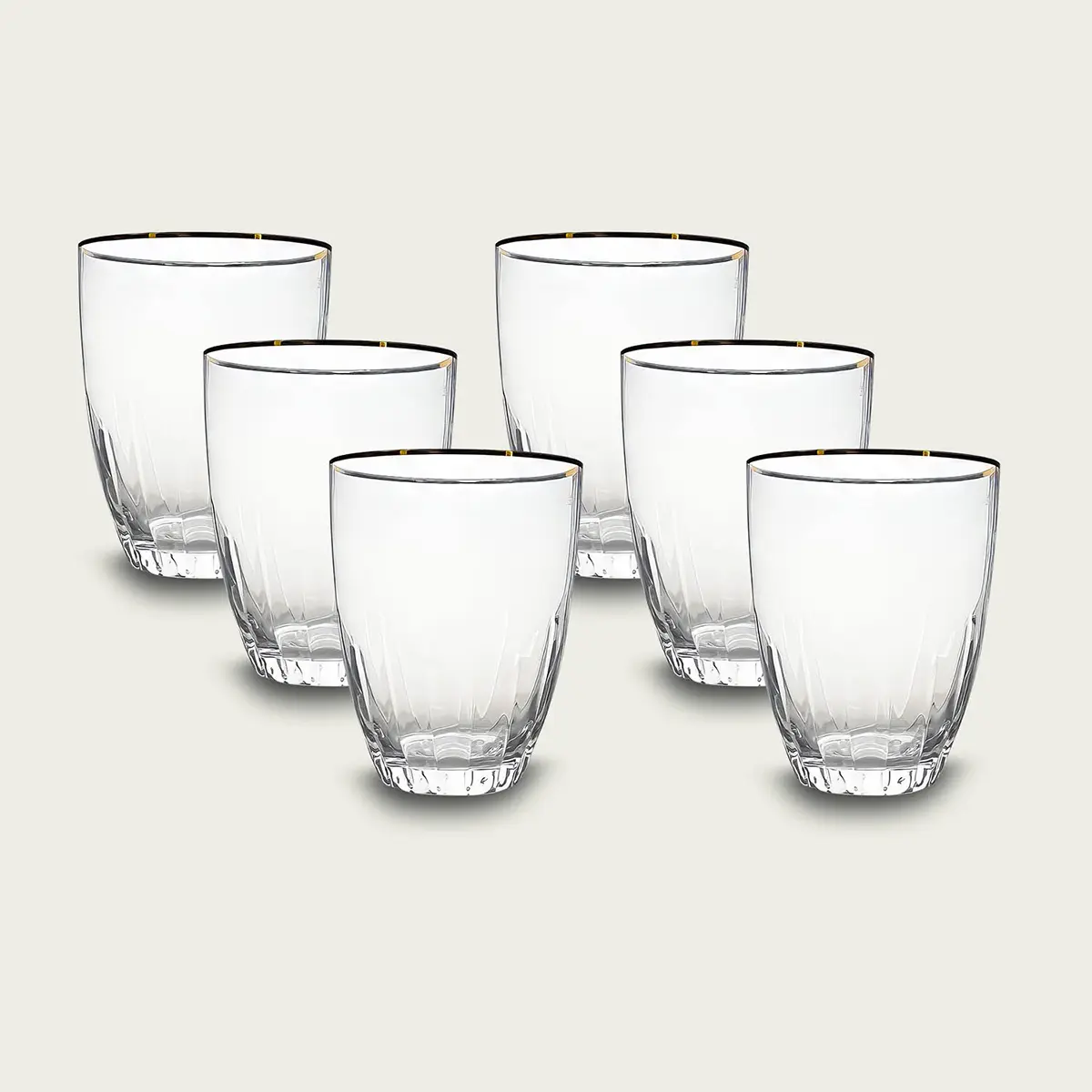 Set 6 tumbler gold rim