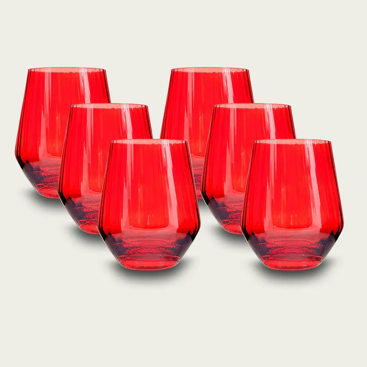 Set 6 tumbler rosso