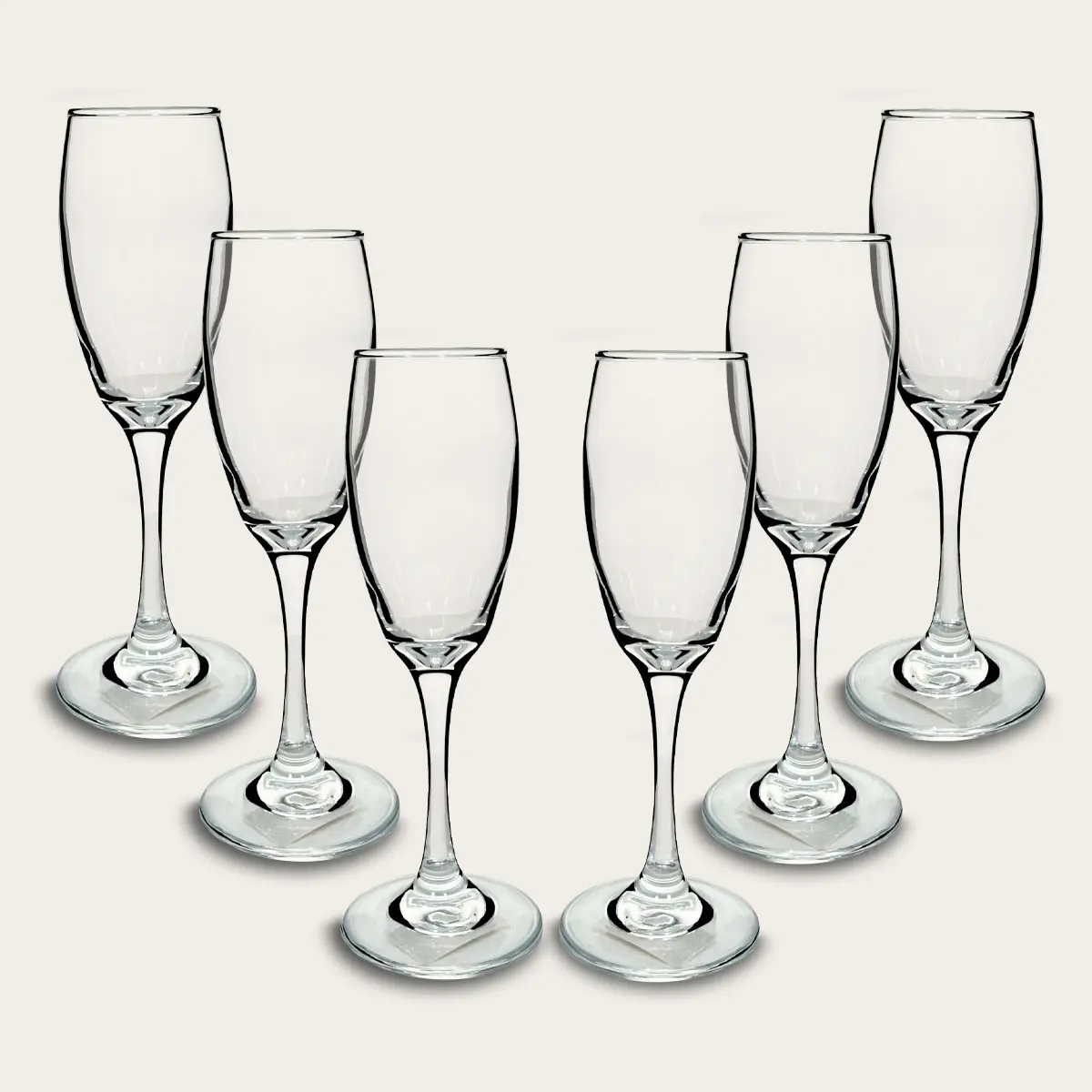 Set 6 flute prosecco 17cl